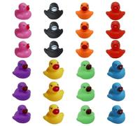 24 paperelle in gomma con sonaglio | Anatra da bagno, paperelle squittibili, mini anatre, piccole anatre, per feste, giochi da bagno, apprendimento dei colori