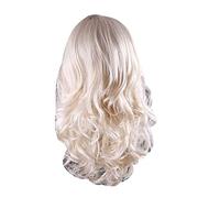 24 parrucche bionde ricci lunghe eleganti per le donne, parrucca bionda bionda lunga parrucca riccia piena parrucche da donna perfetta per feste, hallowmas e Natale (bionda)
