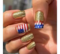 24 PC 4 Luglio Chiodi Finti Pressa Striscia Independence Day Stick Su Acrilico Francese Per Donna
