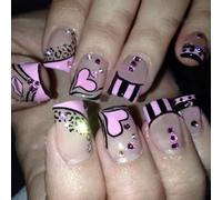 24 Pc Festival False Nails Bastone Acrilico Su Chiodi Breve Stampa Sulle Chiodi Che Rafforzano Il Tuo Sguardo Su Ogni Occasione Chiodo Acrilico