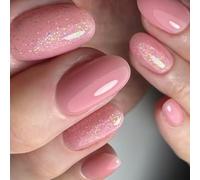 24 Pcs A Molla Pressa Unghie A Forma Ovale Corta Falsi Chiodi Bastoncini Acrilici Lucidi Accessori Per Manicure Luccichi