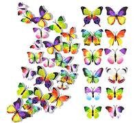 24 Pcs Adesivo da Parete Farfalla, 3D Farfalle Decorative, 3D con Adesivo da Parete Farfalla Magnetico, Adesivo Farfalla Staccabile Ottimo per Decorazioni (Colorato)
