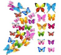 24 Pcs Adesivo da Parete Farfalla, 3D Farfalle Decorative, 3D con Adesivo da Parete Farfalla Magnetico, Adesivo Farfalla Staccabile Ottimo per Decorazioni colorful