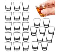 24 PCS Bicchierini da Liquore, Bicchieri da Shot da 35 ml, Tumbler in Vetro Temperato, Bicchiere per Bere Direttamente, con Base Spessa, per Grappa, Vodka, Ouzo, Sambuca,Lavabili in Lavastoviglie