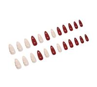 24 Pcs Breve Mandorle Pressa Su Unghie Artificiale Strisce Lucide Disegni Manicure Bastone Per Un Look Elegante Decorazione Unghie