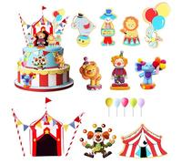 24 PCS Cake Topper Circo, Circo Cake Topper, Topper Circo, Cake Topper Circus, Animale Pagliaccio Decorazione Torta Circo, DIY Topper Torta Circo Decorazioni per Feste Carnevale Compleanno
