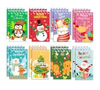24 Pcs Christmas Mini Spiral Notebooks Bulk for Kids, 8 Designs | Simpatici quaderni piccoli da 9,9 x 6,1 cm, ricompense per le feste in omboniere e calza della Befana