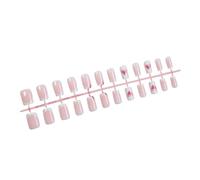 24 Pcs French Tip Press On Nails Mediums Length Stick On Lovely Heart Artificial Festival False
