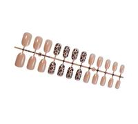 24 Pcs Leopardi Stampa Un Chiodo A Mandorle Corto False Copertine Complete Pressione Facile Applicazione Per Appassionati Da Donna Nail Art