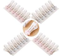 24 Pcs Mollette da Bucato a Forma di Simpatica Zampa di Gatto, con un Morso in Morbida Gomma Antitraccia, una Robusta Clip di Tenuta (Grigio e Rosa)
