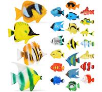 24 Pcs Pesci D'acquario Finti Figure Di Tropicali Giocattoli Pesce