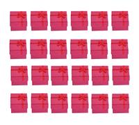 24 Pcs Pink Bowknot Box Jewelry Storage Scatola Portagioielli Organizer Collane