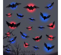24 PCS Pipistrello a LED Decorazioni,3D LED Pipistrello,3D Pipistrel-li Halloween con LE-D,LE-D Decorazione 3D di Pipistrel-li,Helloween Decorazi-oni Feste