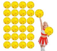 24 Pcs pom poms cheer,13.7inch with Four finger payment Cheer Pom Pomsfor Dance, Matches (Mixed gold)
