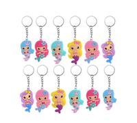 24 Pcs Portachiavi Dei Cartoni Animati Per Bambini Portachivi Sirenetta PVC