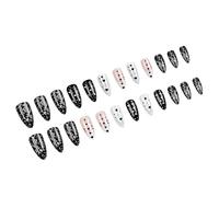 24 Pcs Press Su Unghie Bastone Di Mandorla Su Unghie Con Labbro Disegni Falso Unghie Per Matrimoni E Occasioni Speciali