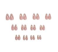 24 Pcs Pressa Mandorle Su Unghie Lucido Bianco E Golden Consigli Francesi Disegni Unghie Artificiali Incollare Su Unghie Per Le Donne Ragazze