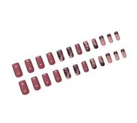 24 Pcs Pressa Quadrata Su Unghie Con Costruzioni Fogliose Lucide Unghie Finte Copertura Completa Unghie Artificiali Incollare Su Unghie Per Le Donne