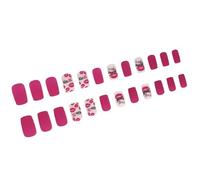 24 Pcs Quadrato Pressa Su Unghie Artificiale Bastone di San Valentino Dichiarazioni Pieno Per Le Donne Stampa Chiodo