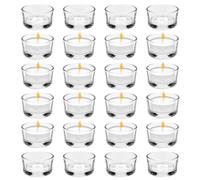 24 PCS Vasetti per Candele Votive, Portacandele in Vetro Trasparente Diametro 4,5 cm, per la Decorazione Della Tavola di Casa, per Matrimoni, Candele Decorative in Vetro