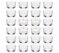 24 PCS Vasetti per Candele Votive, Portacandele in Vetro Trasparente Diametro 4,5 cm, per la Decorazione Della Tavola di Casa, per Matrimoni, Candele Decorative in Vetro