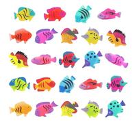 24 Pesci Tropicali e Decorativi per la Vita Marina - Modelli Simulati di Animali Marini, Mini Giocattoli in Plastica Morbida per Bambini - Accessori per Feste a Tema Spiaggia