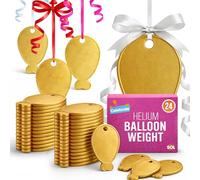24 pesi per palloncini a elio, in plastica dorata, per palloncini, peso per palloncini a elio, pesi per palloncini dorati, pesi per baloon, accessori per feste
