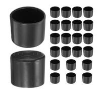 24 pezzi 1,1 pollici rotondi PVC gamba tappi sedia, protezioni pavimento, nero