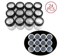 24 Pezzi 10G/10ML Acrilico Trasparente Cilindro Setaccio Contenitore Vaso con