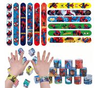 24 pezzi/12 pezzi, braccialetti con personaggi dei supereroi Marvel Spider-Man, braccialetti con fibbia, giocattoli per feste, adatti per intrattenimento quotidiano, feste di vacanze, anniversari, com