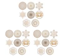 24 Pezzi 14 cm Cartello da Parete nel Legno Fiore Della Vita un Forma di So7464