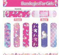 24 pezzi/60 pezzi/120 pezzi Cerotti adesivi carini e traspiranti in PE impermeabile, 6 stili disponibili per il kit di pronto soccorso 24 immagini,60 foto,120 fogli,24 pezzi Unicorno gigante + 20 pezz