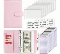 24 pezzi/90 pezzi Buste per contanti binder di budget economico per organizzare il denaro, buste in pelle A6 per budget con cerniera, per la scuola, materiale scolastico giallo,blu,verde,rosa,nero,gri