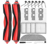 24 pezzi accessori per robot aspirapolvere Roborock Q10 S5+, 2 spazzole principali, 6 sacchetti per la polvere, 4 tamponi, 4 filtri HEPA, 6 spazzole laterali, 1 spazzola per la pulizia, 1 cacciavite