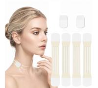 24 Pezzi Adesivi per il Lifting del Collo,Nastro Lifting per Viso e Collo con 20 Cerotti e 4 Elastici,Strisce per il Lifting Immediato del Collo,Effetto V Naturale per Collo Rilassato e Doppio Mento