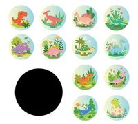 24 Pezzi Adesivi per l'Addestramento al Vasino, Riutilizzabili Adesivi Rivelare il Water Colorati Sedile del Bagno Forniture Educative Precoci per Bambini (Dinosauro)