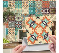 24 Pezzi Adesivi per Piastrelle per Mobili e Pareti, Hiser Mosaico Stile Impermeabile Adesivo da Parete Autoadesive Rotoli Carta per Cucina Bagno Casa Decorativo (Cachi,15x15cm)