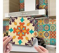 24 Pezzi Adesivi per Piastrelle per Mobili e Pareti, Hiser Mosaico Stile Impermeabile Adesivo da Parete Autoadesive Rotoli Carta per Cucina Bagno Casa Decorativo (Verde Kaki,10x10cm)