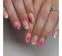 24 pezzi Adesivi per unghie a forma di fiore ovale & Adesivi per unghie con ibisco, Materiale acrilico francese, Vestibilità perfetta, Il set include: 1 pezzo Gel Jelly & 1 pezzo Lima per unghie ABS,G