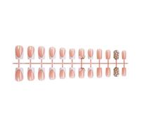 24 Pezzi Almind Press Su Unghie Look Naturale Acrilico Finte Unghie Con Disegni Di Fiori Per Studenti E Donne Professioniste