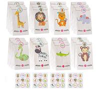 24 Pezzi Animale Sacchetti Regalo, Caramella Sacchetto Regalo, Sacchetto Regalo Festa, con 36 Adesivi Animale, per Bambini Feste di Compleanno, Celebrazione, Natale