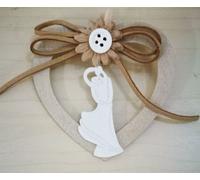 24 PEZZI Applicazione Cuore Legno sposi tortora bomboniera matrimonio 0NZK
