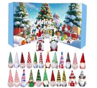 24 pezzi bamboline nanetti natalizi carini in peluche, piccole figure di gnomi adorabili, decorazioni di Natale per la casa, calendario conto alla rovescia di gnomi per adulti e bambini-A
