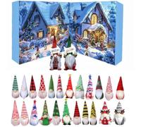 24 pezzi bamboline nanetti natalizi carini in peluche, piccole figure di gnomi adorabili, decorazioni di Natale per la casa, calendario conto alla rovescia di gnomi per adulti e bambini-C