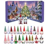 24 pezzi bamboline nanetti natalizi carini in peluche, piccole figure di gnomi adorabili, decorazioni di Natale per la casa, calendario conto alla rovescia di gnomi per adulti e bambini-B