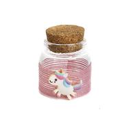 24 Pezzi Barattolo per Confetti con Unicorno Rosa Bomboniera 5cm in Resina, Vetro e Stoffa