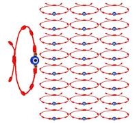 24 Pezzi Braccialetti di Corda Rossi Bracciale Malocchio Nodo Amuleto Protezione Corda Rossa Braccialetto Amicizia Fatto a Mano Nodo Kabbalah Bracciale Filo Rosso del Destino Fortunato per Donna