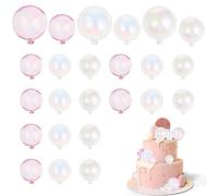 24 Pezzi Cake Topper Decorazioni Torta Topper a Bolle Colorate Bubble Ball Cupcake Inserisci Topper Decorazione Torta Compleanno Fai da te per Festa Anniversario Baby Shower Topper Torta