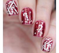24 pezzi Candy Cane Full Covers Stick On Nails Natale Unghie finte Piazza Premere sulle Unghie Unghie Artificiali Per Le Donne Ragazza