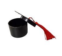24 Pezzi Cappello Berretto Laurea Nero con Nappe rosso Scatole Bomboniera